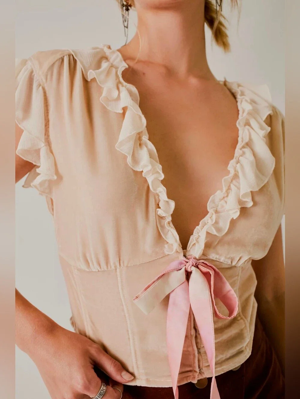 FP x Anna Sui Lilly Solid Velvet Top